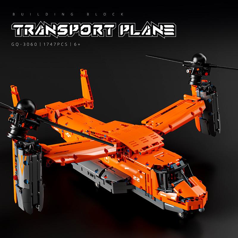 Building Blocks Children'S Trendy Toy Diy Assembly Transport Plane Model Educational Decorative Display Gift For Kids