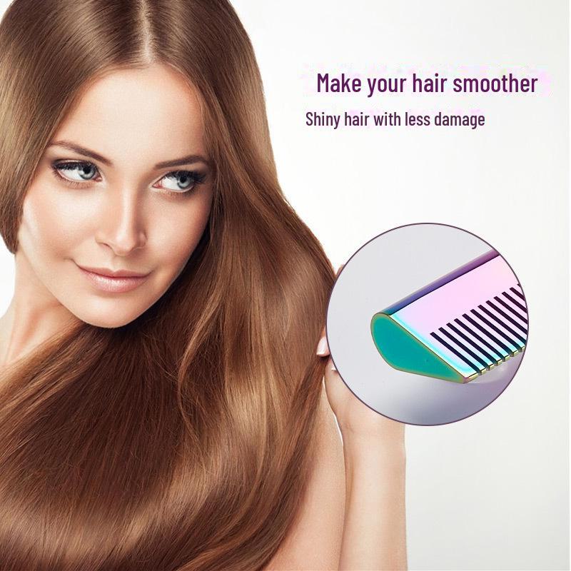 WAIKIL Electroplating Gradient Curling and Straightening Comb for Hair and Beard Styling