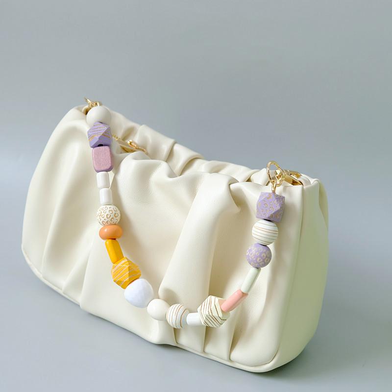 Новая женская сумка, аксессуар, красочные деревянные смоляные бусины, браслет ручной работы, чехол для телефона, ремешок, женская сменная сумка, ручка-цепочка