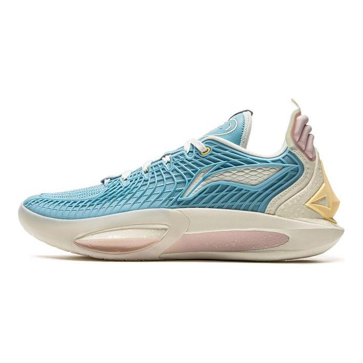 Li Ning JB3 Покрытие Отскок Защита от Заваливания Суперлегкие Низкие Баскетбольные Кроссовки Мужские Волновой Синий Слоновая Кость ABAU107-18