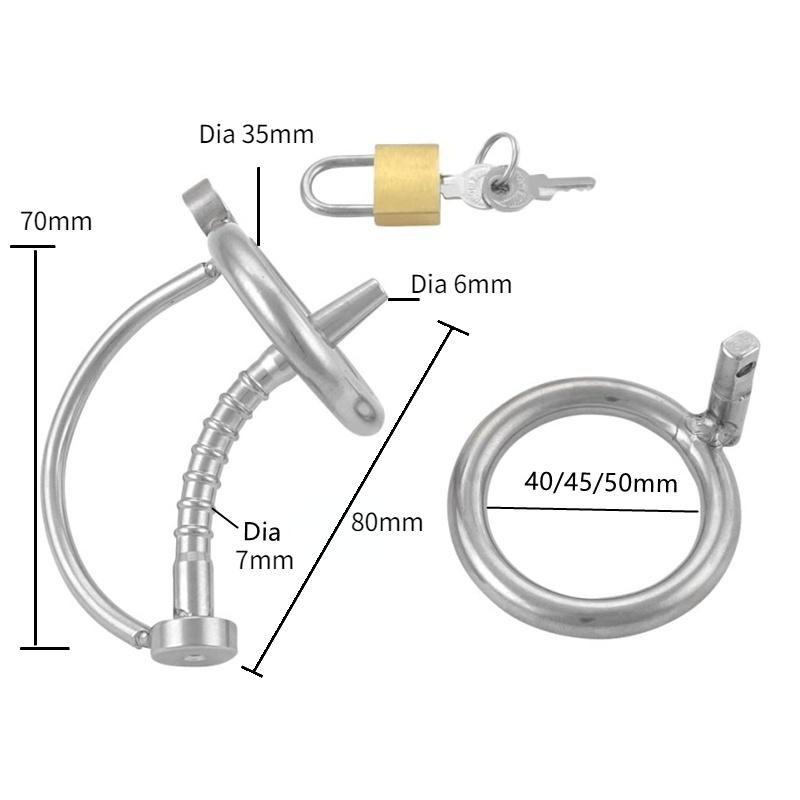 Мужская клетка из нержавеющей стали со звуками, полые трубки, кольцевой замок, целомудрие
