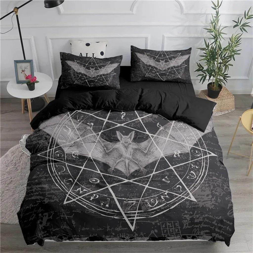Flying Vampire Bats Duvet Cover Halloween Bedding Set 3D Prints Witchcraft Comforter Cover 2/3 Pcs