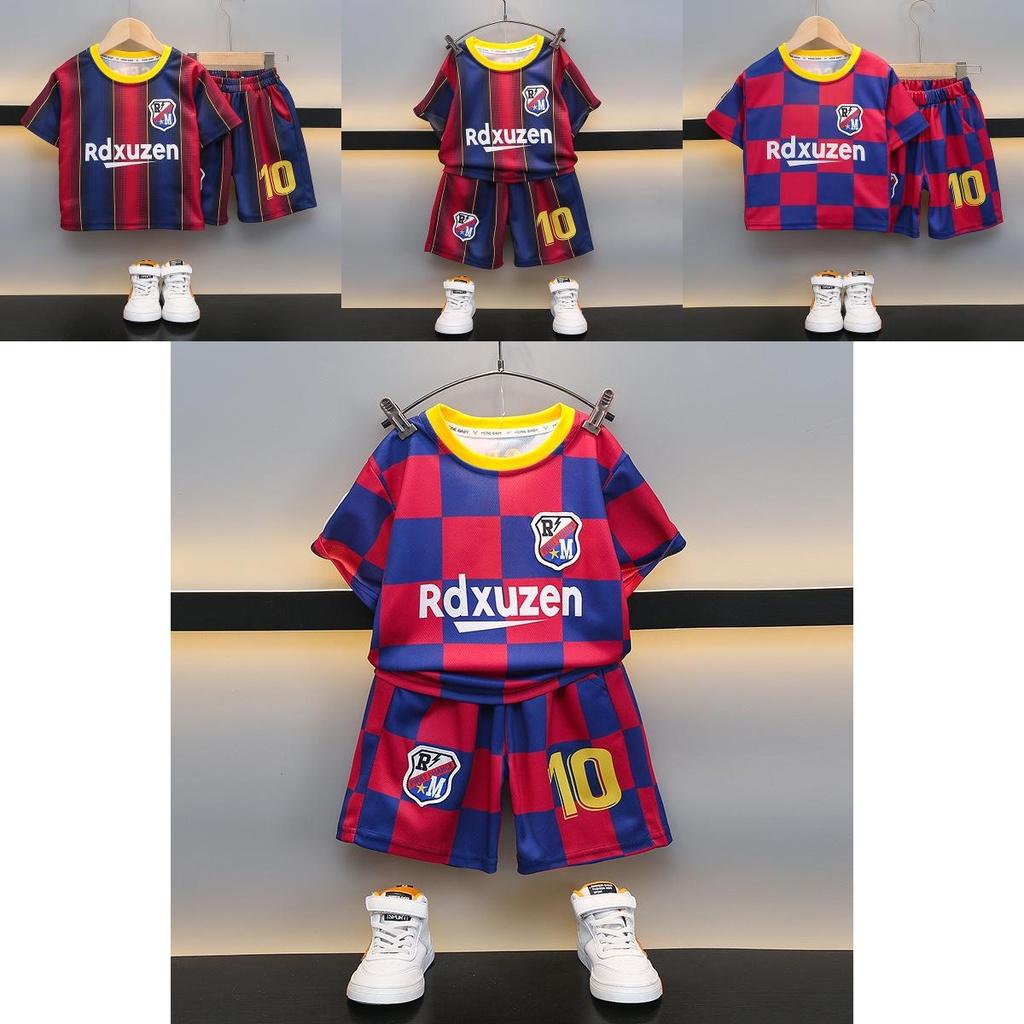 Уютный хлопковый детский футбольный комплект для мальчиков и девочек с дизайнами Роналду и Месси