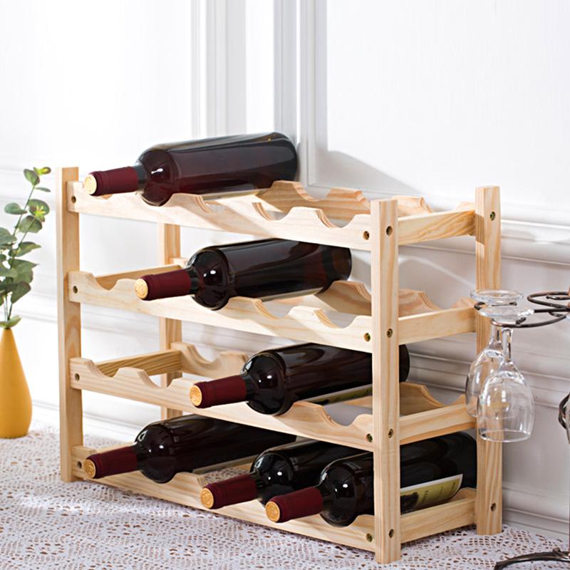 2/3 яруса винная стойка собранная полка для бутылок многоцелевая деревянная для шкафа столешницы барные аксессуары демонстрационная стойка