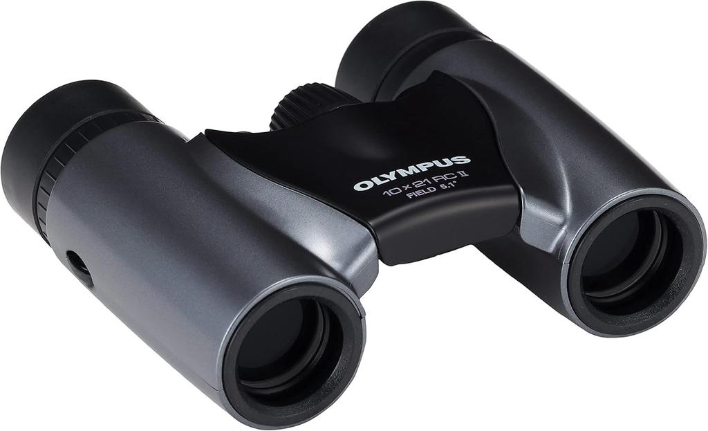 OLYMPUS RCII 10x21 Крышепризматический Темный идеально подходит для помещений, искусства, улицы и спорта. Подходит для Биноклей, Серебристый. Компактный, легкий, складной, для путешествий,