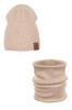 Komplet wiosenny czapka i komin rib - bawełna - beige