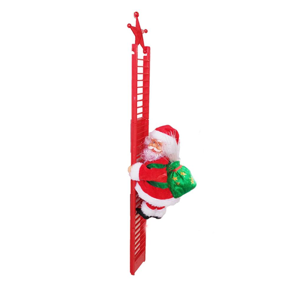 Electric Climbing Ladder Santa Claus Christmas Climbing Santa Plush Doll Toy Hanging Ornament Tree Indoor Outdoor