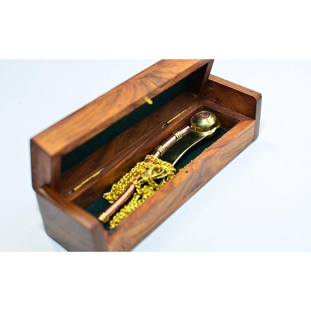 Винтажное латунное латунное ожерелье-свисток (5,14 см)