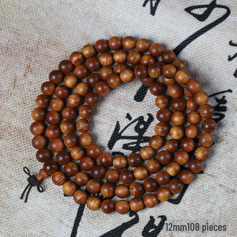 «Мужской браслет Taihang Aged Cypress — ювелирные изделия из черных масляных бусин Будды»