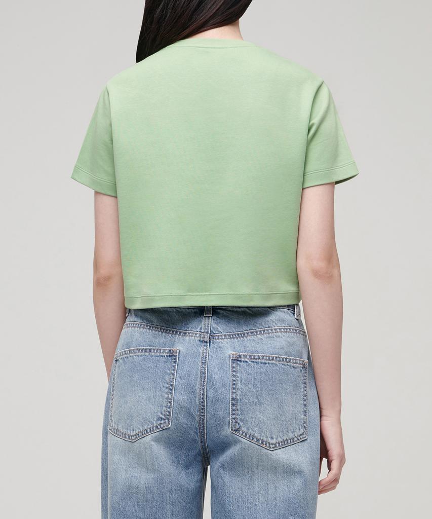 MUSINSA STANDARD WOMAN Women'S Crew Neck Crop T-Shirt [Light Green]