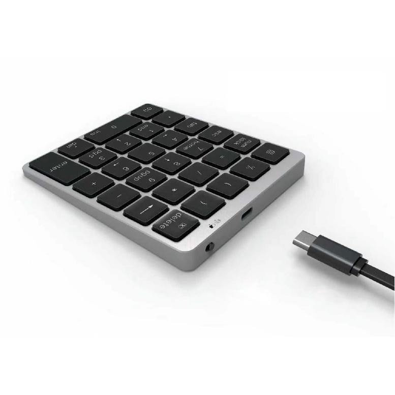 Aluminum Bluetooth Wireless Numeric Keypad Numpad 28 Keys Portable Rechargeable Numeric Pad for Laptop Desktop