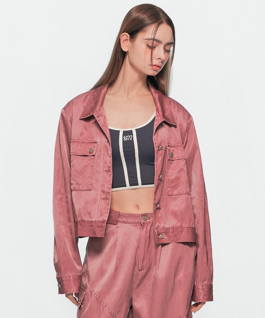 UUM Gloss Bio Crop Jacket Pink