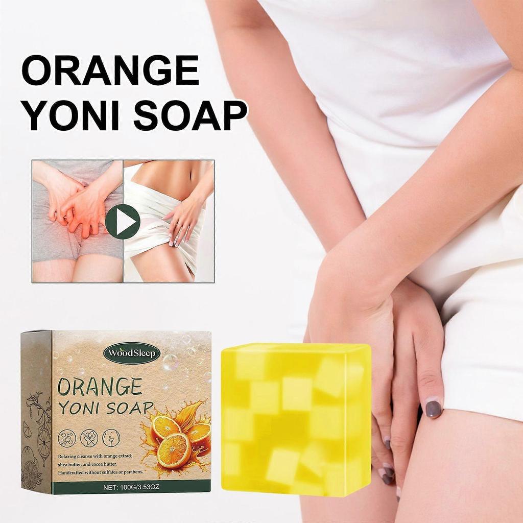 Natural Orange Scented Womens Bath Soap with Peach Extract, Rose Oil & Lauric Acid Moisturizing, Gentle Deep Clean (Bar)