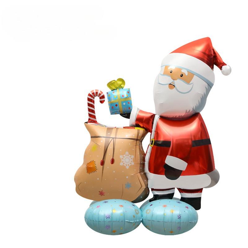 Party Decoration Christmas Props Party Photo Props Toys Large Balloonsanta Claus Reindeer Christmas Tree Shape Cartoon Creative Aluminum Film Balloon