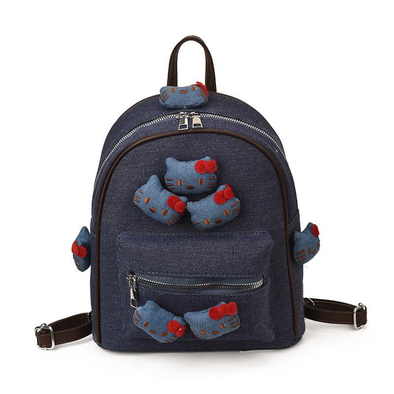 Hello Kitty Ladies Backpack With Patching Nylon For Daily Casual Use