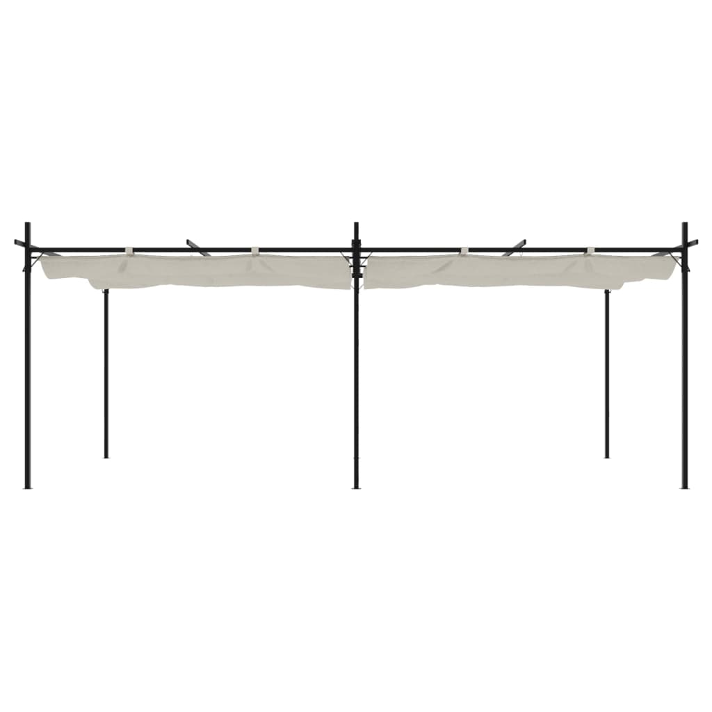 Pergola with Sliding Roof Cream 589 x 292 x 230 cm