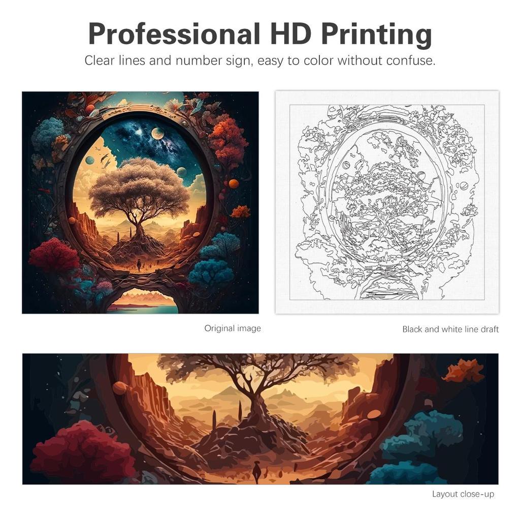 Рамка акриловая картина по номерам для взрослых наборы дерево ручная роспись современная картина для домашнего декора 40x40