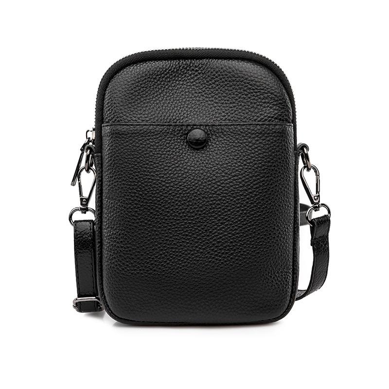 Women Top Grain Leather Mini Crossbody Bag Soft Portable Shoulder Pouch
