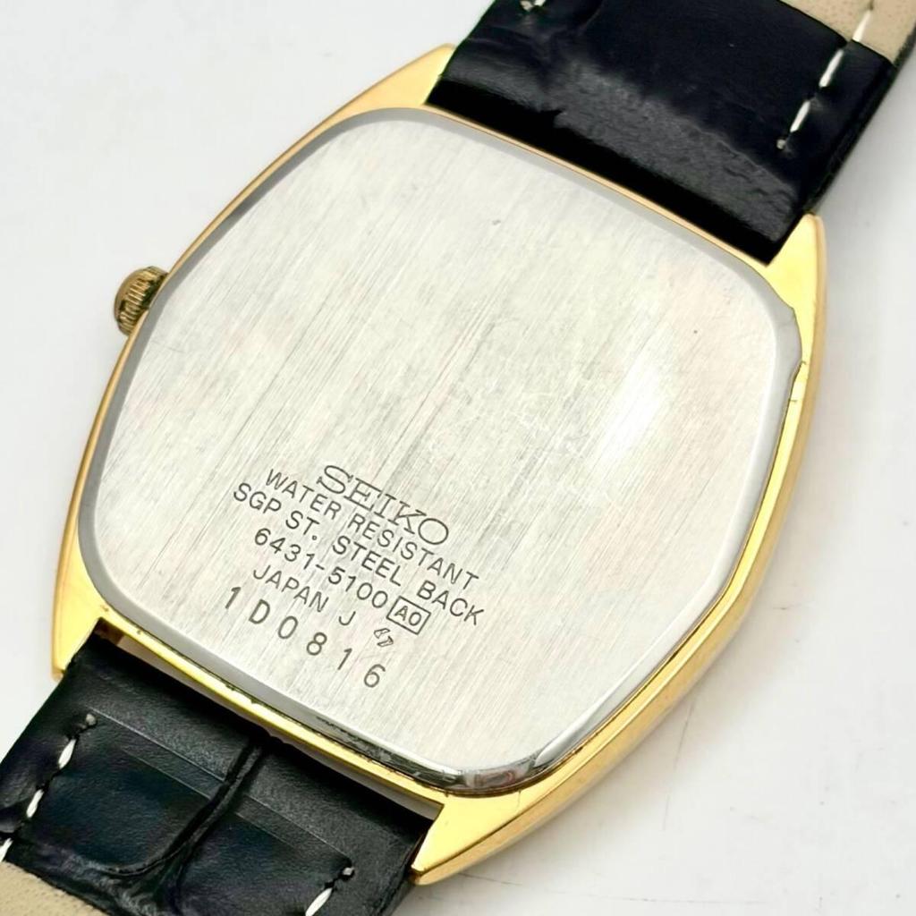 [New Battery] SEIKO Men's Watch Gold Hexagonal 6431-5100 1D0816 New Belt
