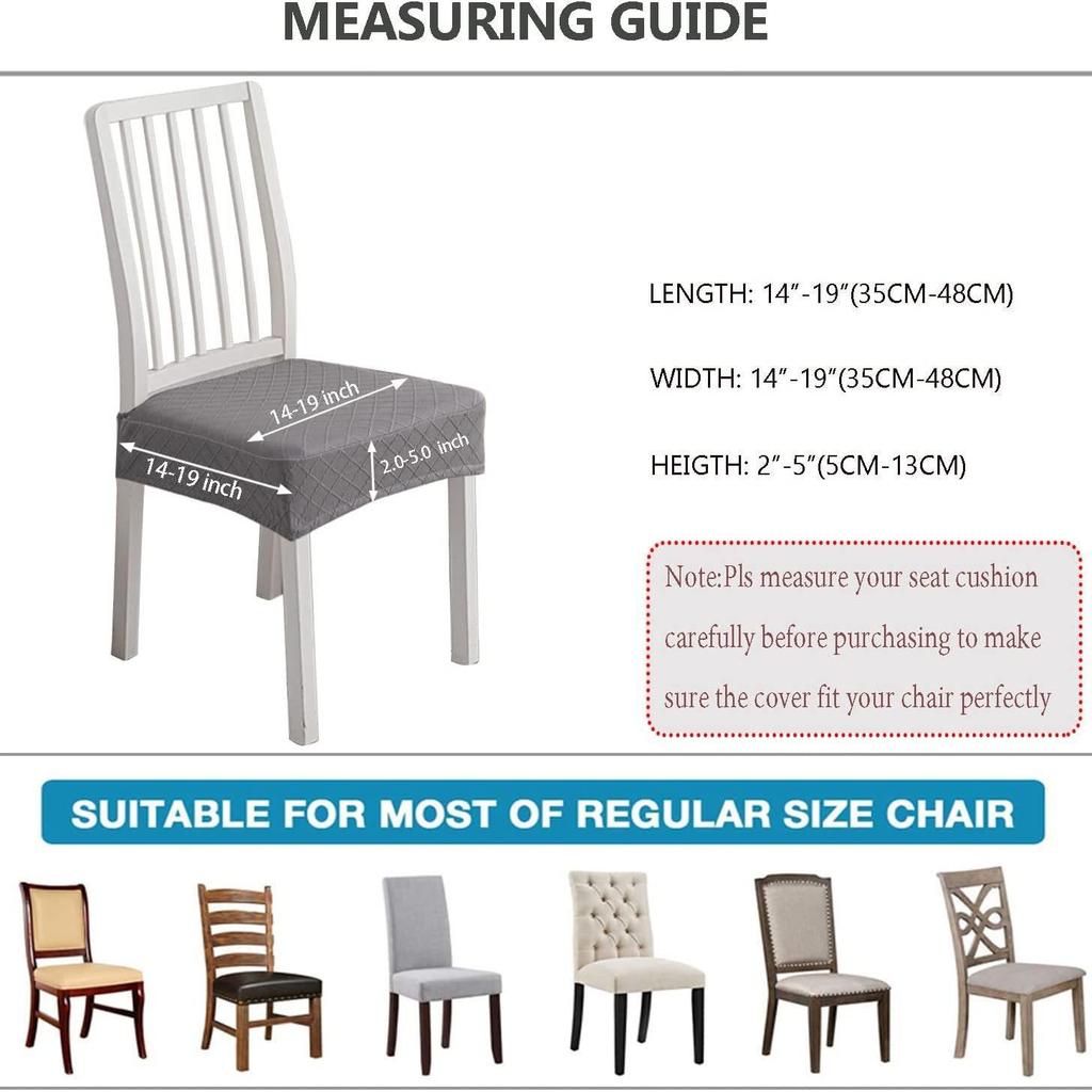 Комплект чехлов для обеденного стула и подушки в клетку жаккард - Всесезонная защита