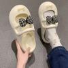Cute and Sweet Outdoor Women's Butterfly Knot Slippers 2024 New Fashion Soft Sole Anti Slip Summer Thick Sole One Line Sandal