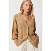 Women's Biscuit Knitted Balloon Sleeve Casual Knitwear Cardigan Standard Size