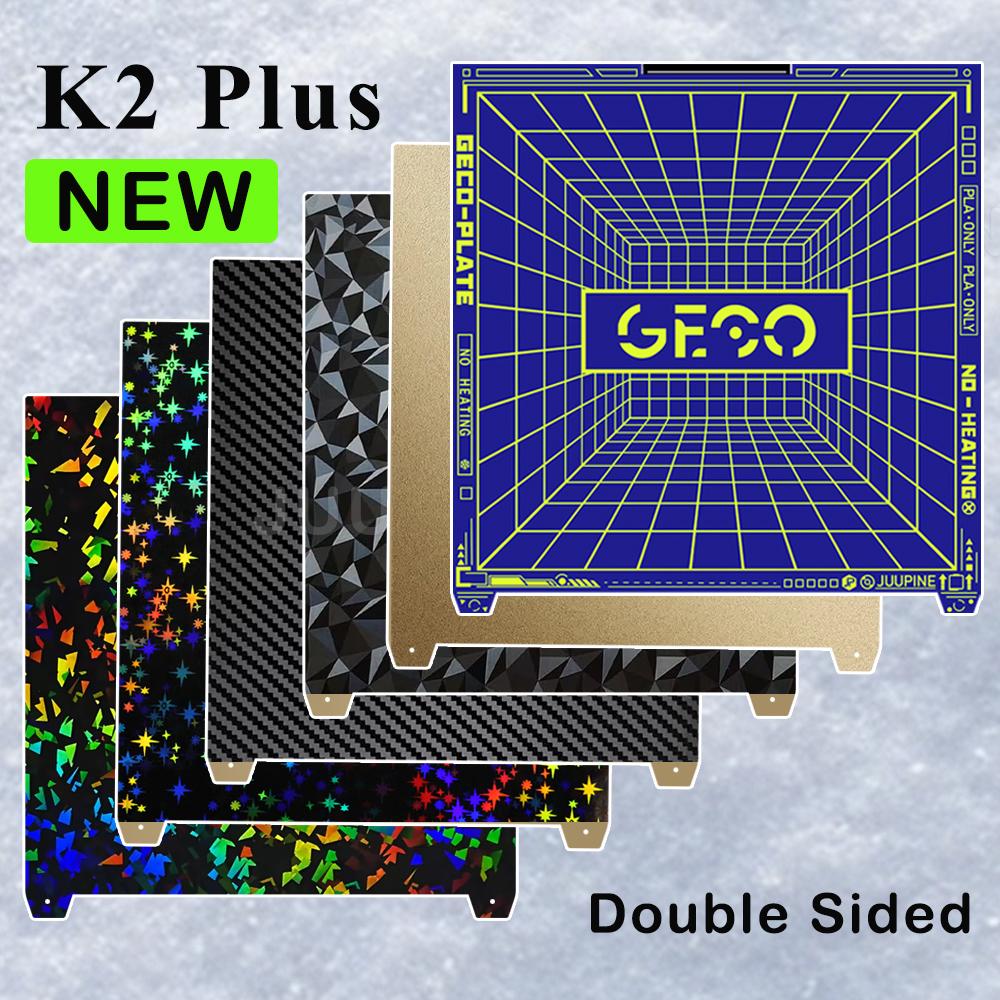 For Creality K2 PLUS PEI Build Plate Textured PEI 370x370 PEI Spring Steel Sheet Heated Bed For Creality k2 Plus Accessories