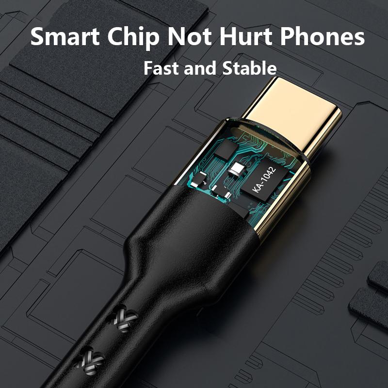 VAORLO Зарядный кабель USB C — USB Type C, 60 Вт для Samsung S20, 5A CC, для MacBook iPad Pro, быстрая зарядка 4.0