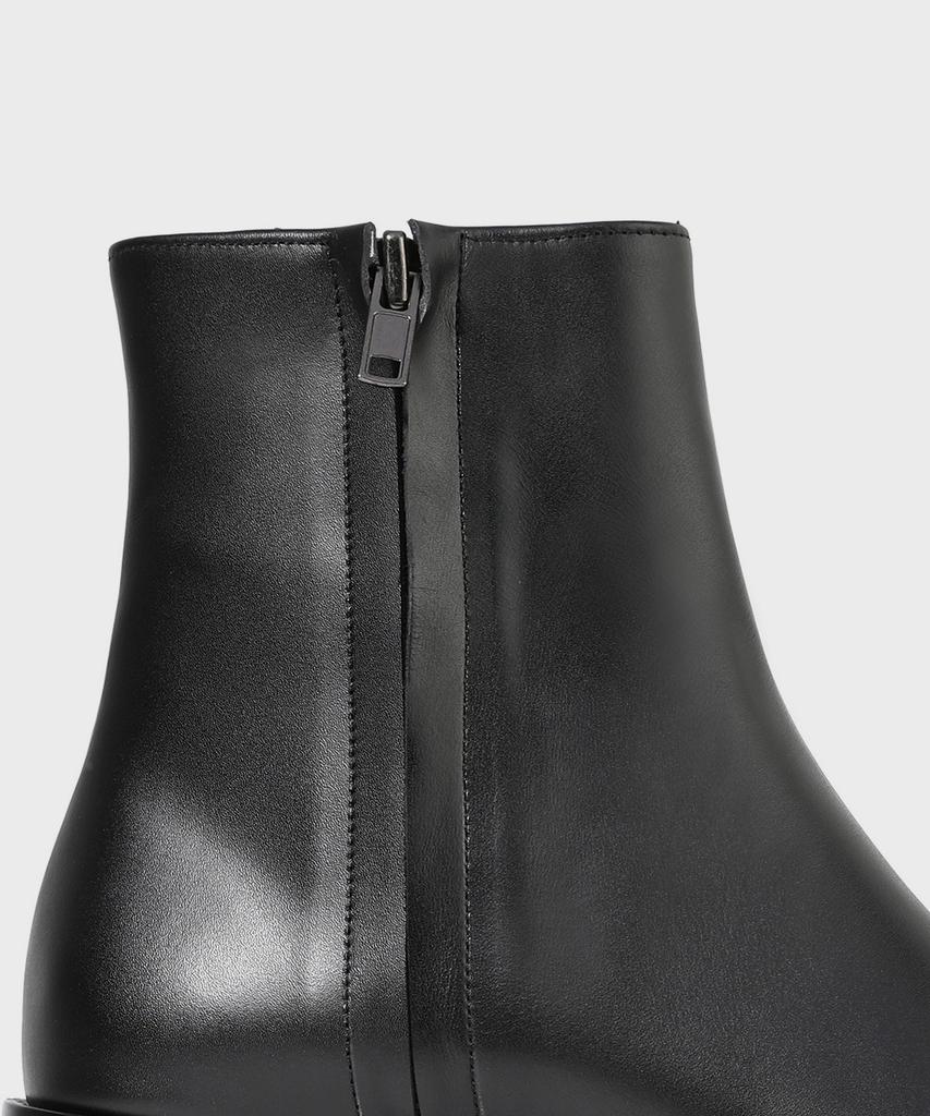 Firenze Atelier Hidden Zipper Detail Slim Toe Ankle Boots 3343 [Black Fg]