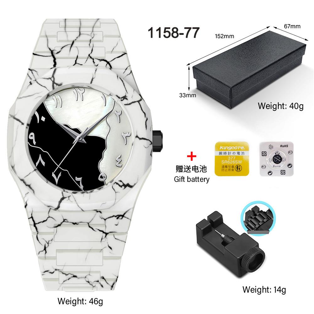 Classic Men's Watch Plastic Granular Belt Business Exquisite Waterproof Explosive Matte Oil Quartz Watch Fashion