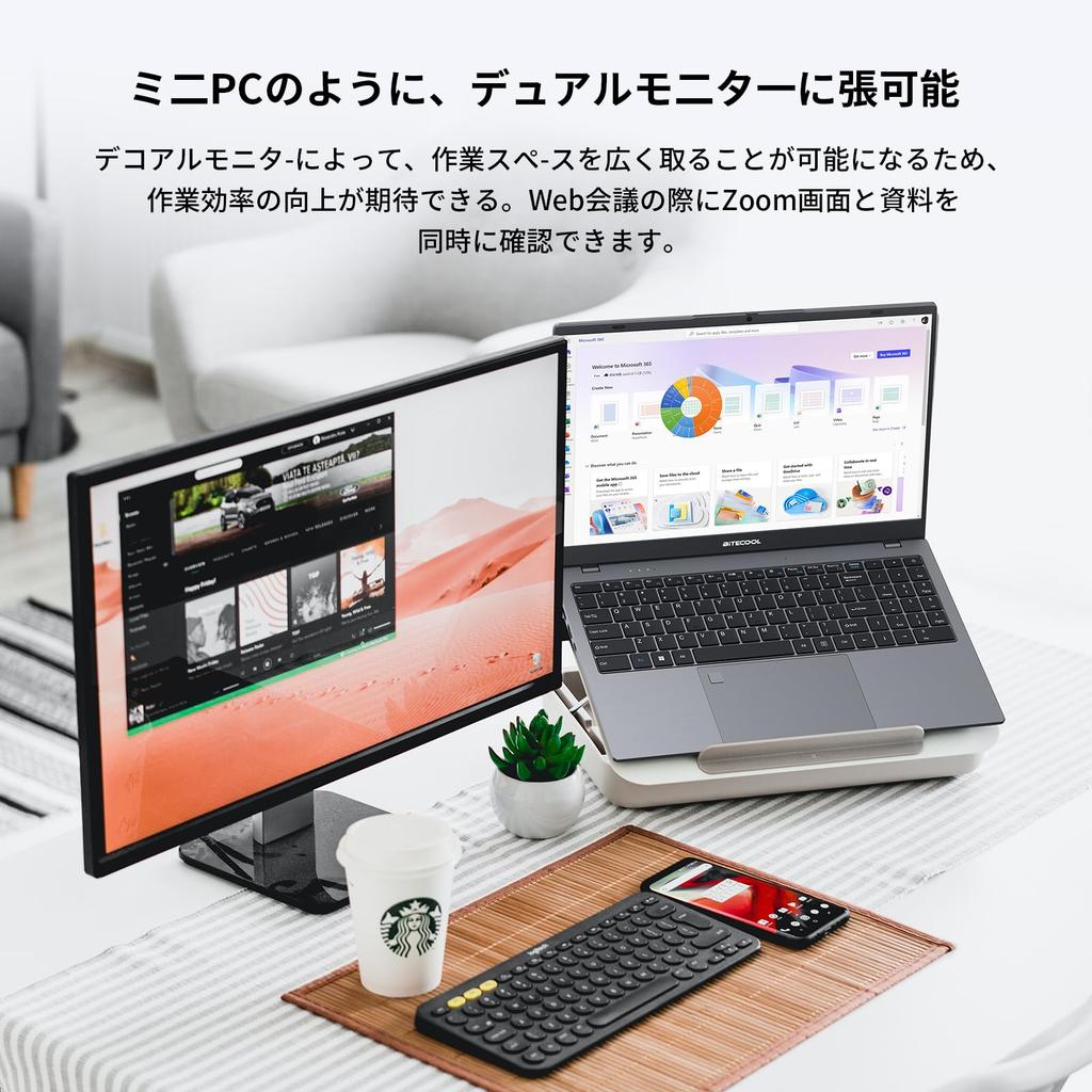 BiTECOOL N95 с Office 4C4T LPDDR5 12 ГБ памяти 256 ГБ Полный отпечаток пальца USB и Легкий и Тонкий Ноутбук Ноутбук, 15,6-дюймовый, 2024, + SSD, HDMI, HD,