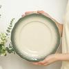 Ancient European Style Ceramic Dining Plate Underglaze Jadeite Green Breakfast Bread Steak Plate Household Kitchen Tableware