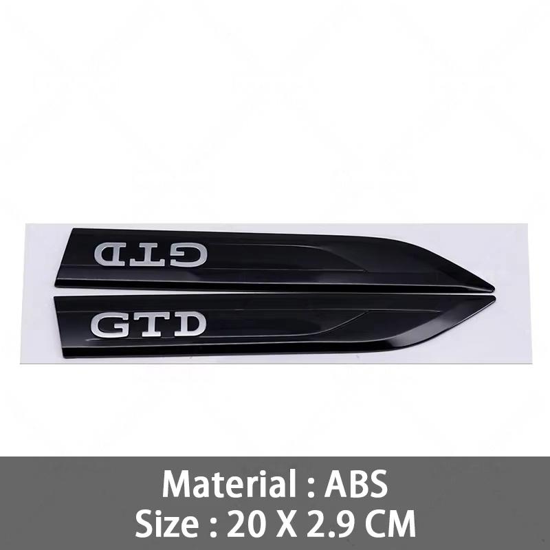 3D ABS GTI GTD Emblem Decal Car Door Side Fender Badge Sticker High-Quality Automotive Exterior Accessories