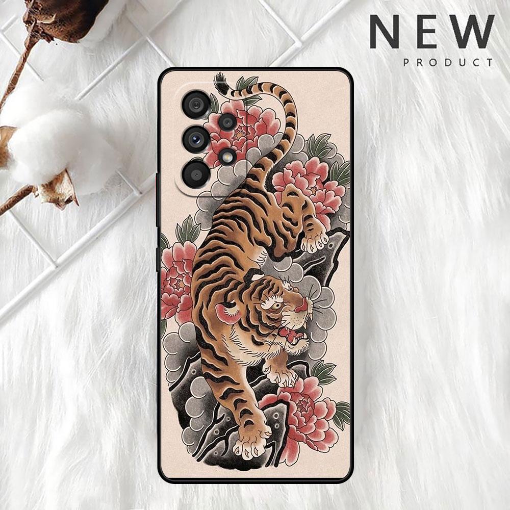 Чехол Tiger Crane ART для Samsung Galaxy A52 A12 A51 A53 A33 A71 A32 A31 A21 A01 A11 A22 черный чехол для телефона TPU