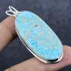 Натуральный Ларимар Драгоценный камень Ручная работа 925 Стерлинговое серебро Ювелирное изделие Подвеска 2,56" O1p67