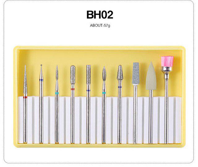 1 Set New Grinder Nail Drill Bits Alloy Tungsten Steel Ceramic Nail Files Sanding Head Set Polishing Manicure Tools Kit 8 Colors