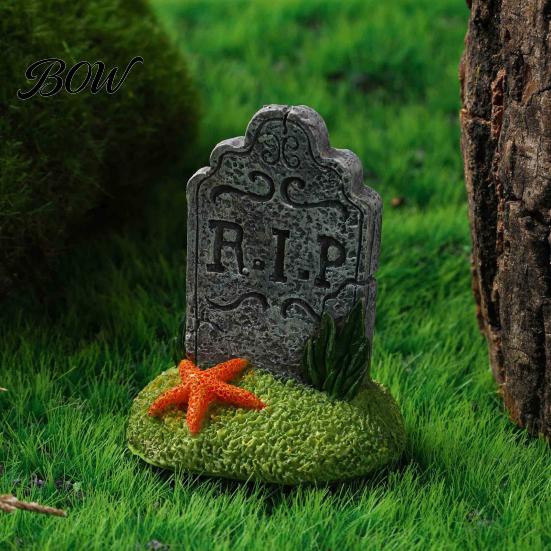 Spooky Garden Ornaments Halloween Tombstones Yard Signs, Realistic Graveyard Outdoor Creepy Accessories Lawn Decorations for Horror Party Decoration