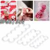 3 Pcs/set Rose Flower Cake Molds Plastic White Rose Flower Fondant Cutter Cake Decorating Molds Biscu
