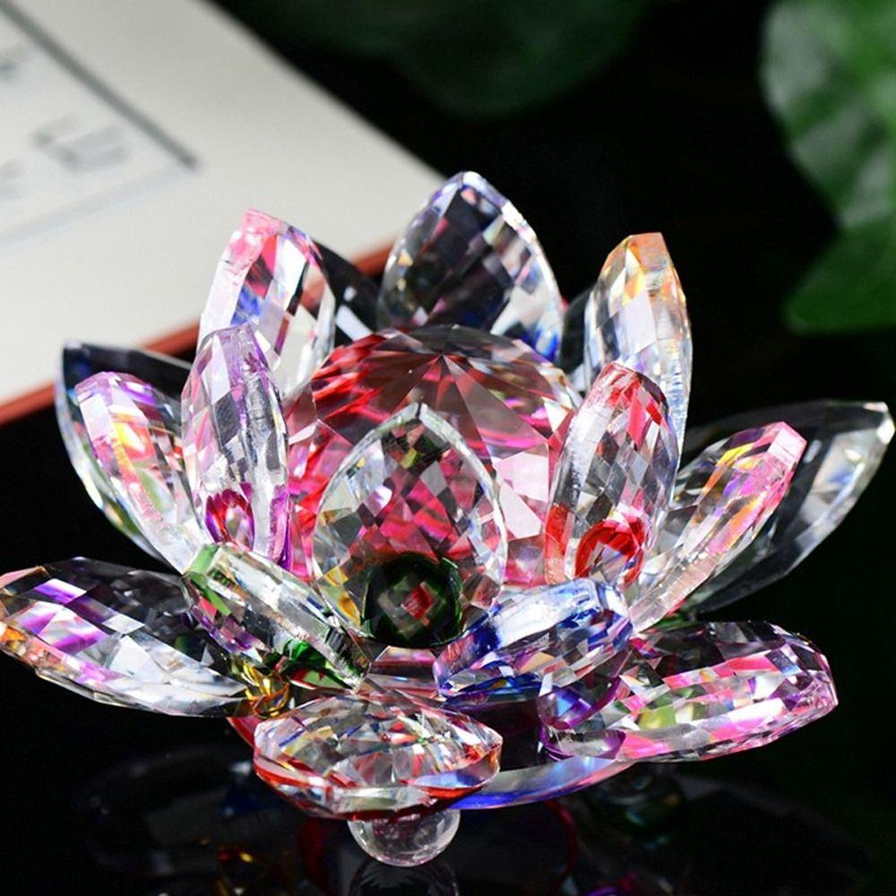Souvenir Gifts Lotus Flower Decor Glass Craft Glass Miniature Crystal Lotus Flower Figurine
