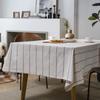 Cotton Linen Table Cloths Boho Farmhouse Heavy Fabric Table Cover Burlap Striped Washable Table Top For Kitchen Picnic Rectangle