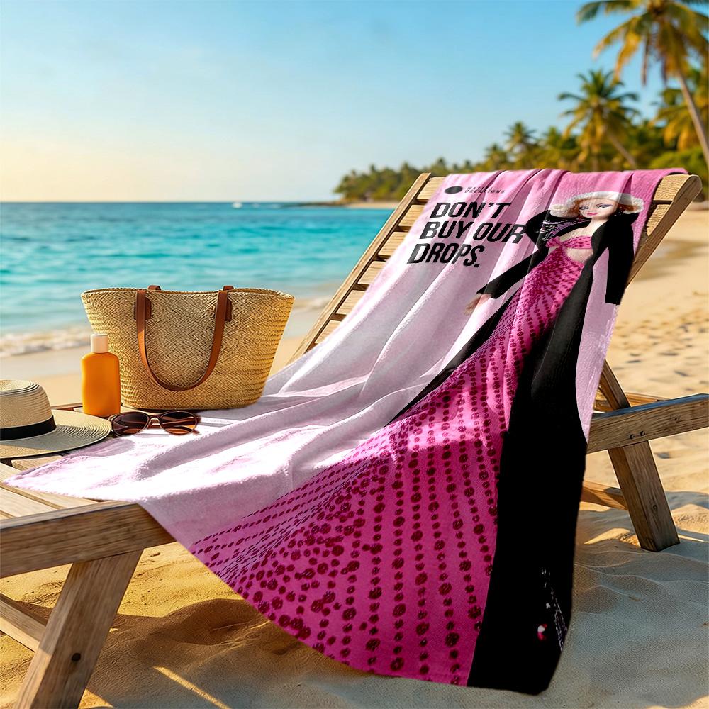 Barbie3 Beach Towel Super Soft Microfiber Quickdry Fabric Comfortable Lightweight