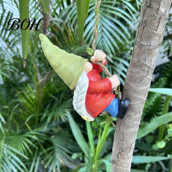 Weatherproof Patio Statues Hanging Gnome Statue Decoration, Climbing Gnomes Figurine, Waterproof Outdoor Lively Courtyard Accents Ornament for Garden