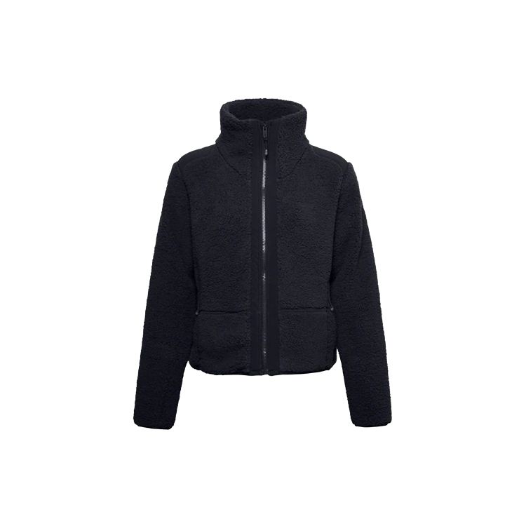 Under Armour Legacy Sherpa Printed High Neck Warm Training Jacket Women Jacket Black 1357479-002