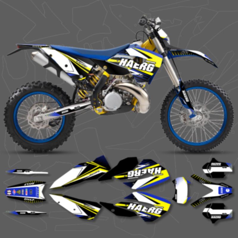 DSMTECH Motorcycle Fairing Graphics Background Decals Stickers kits for Husaberg TE 2011 2012 Number Name Custom 006