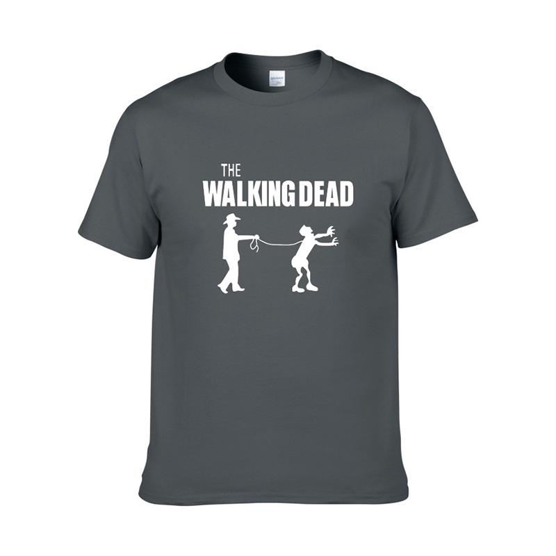Качественная мужская хлопковая повседневная футболка с коротким рукавом The Walking Dead для всех сезонов