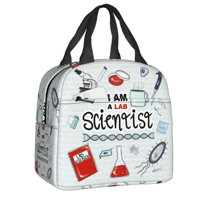 Наука Химия Узор Изолированные Сумки Для Обеда Для Женщин Биология Многоразовый Термоохладитель Еда Ланч-Бокс Работа Школа Путешествия