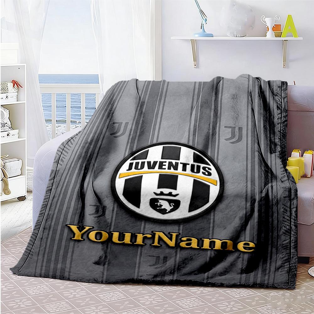 Juventus Personalized Name Blanket Throw Customizable Blanket Durable Comfort for Home Decor Office Couch Livingroom Four Seasons Universal
