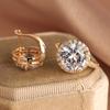 1 пара круглых серег с цирконием CZ для женщин и девочек, роскошные серьги-кольца золотого цвета, подарок на день рождения
