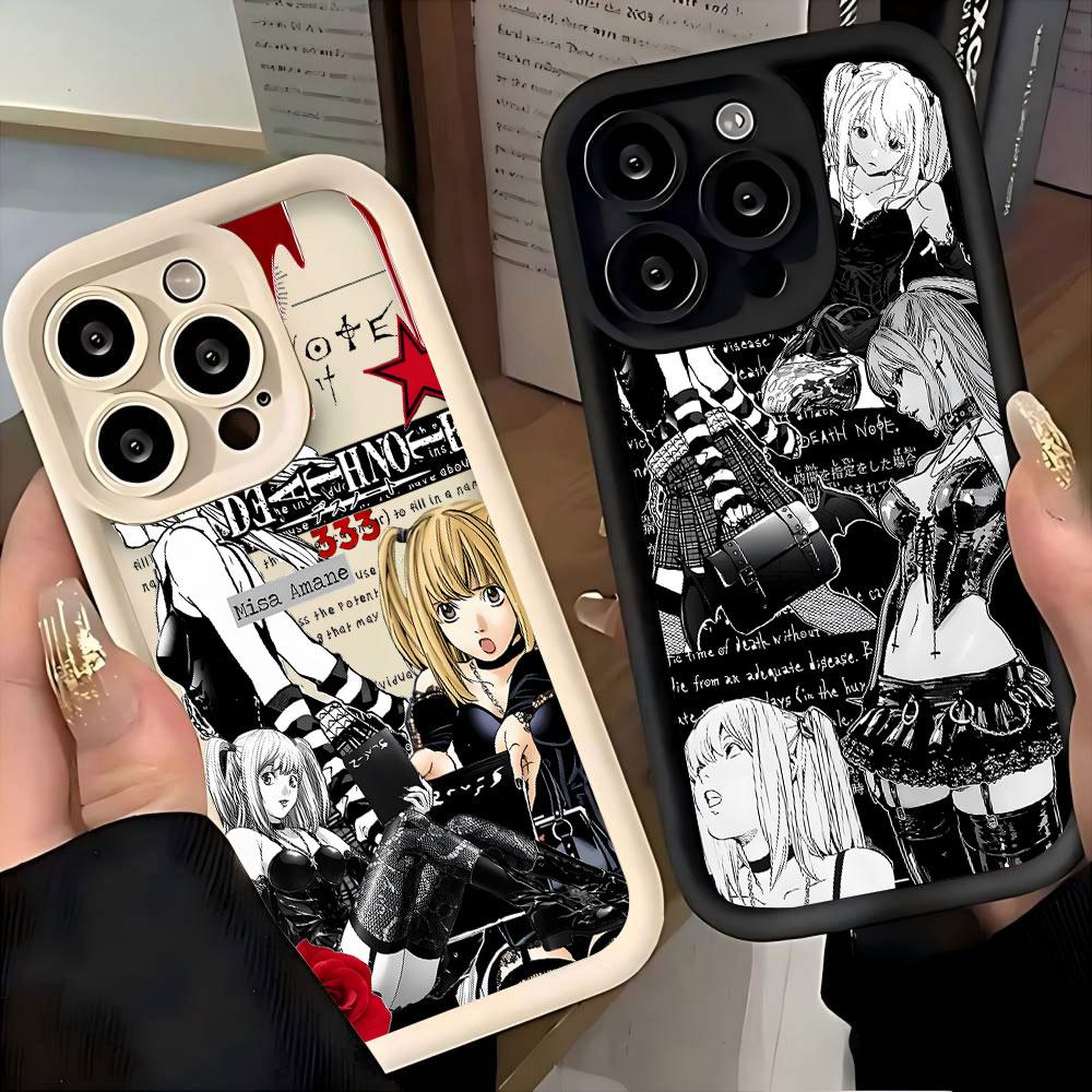 Чехол для телефона Anime DEATH NOTE Миса Аманэ для iPhone 17 16e 16 15 14 13 12 11 Air Pro Max Mini XR XS X 7 8 6 6s Plus Мягкий ТПУ Задняя панель