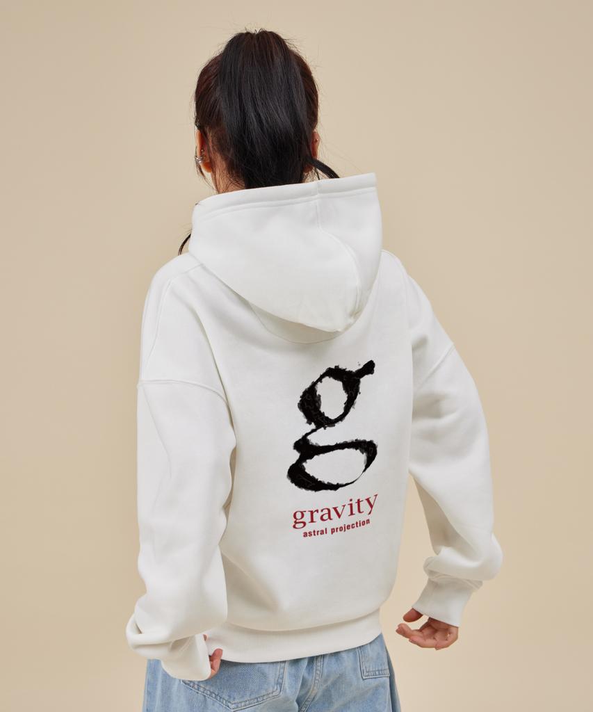 SIGNATURE Gravity Oversized Wide Shoulder Hoodie_White